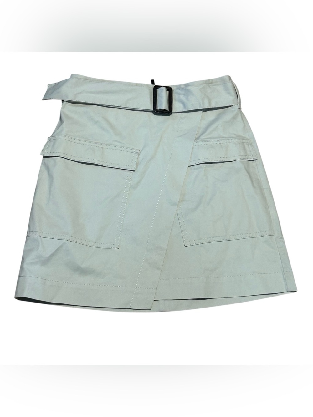 New Banana Republic Wrap Skirt Cream Khaki Size 0 Women’s Classic Cotton Blend